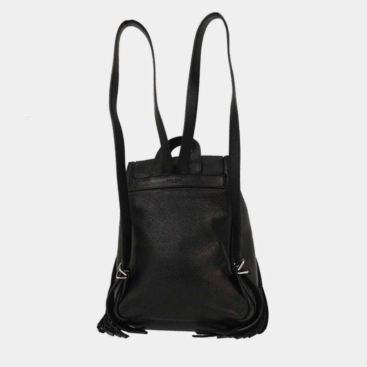 Pre Owned Saint Laurent Black Fringe Festival Backpack