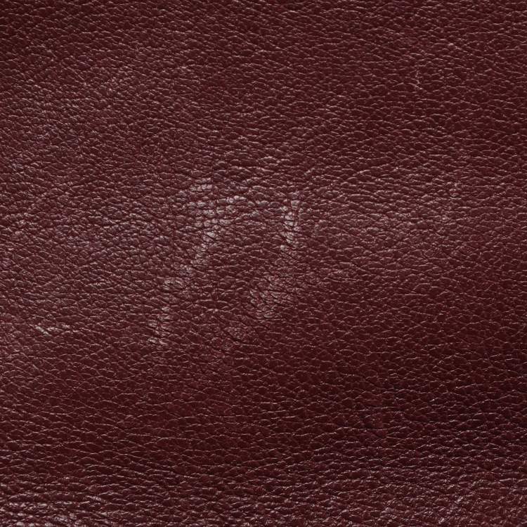 Pre Owned Saint Laurent Burgundy Matelassé Leather Medium College Top Handle Bag