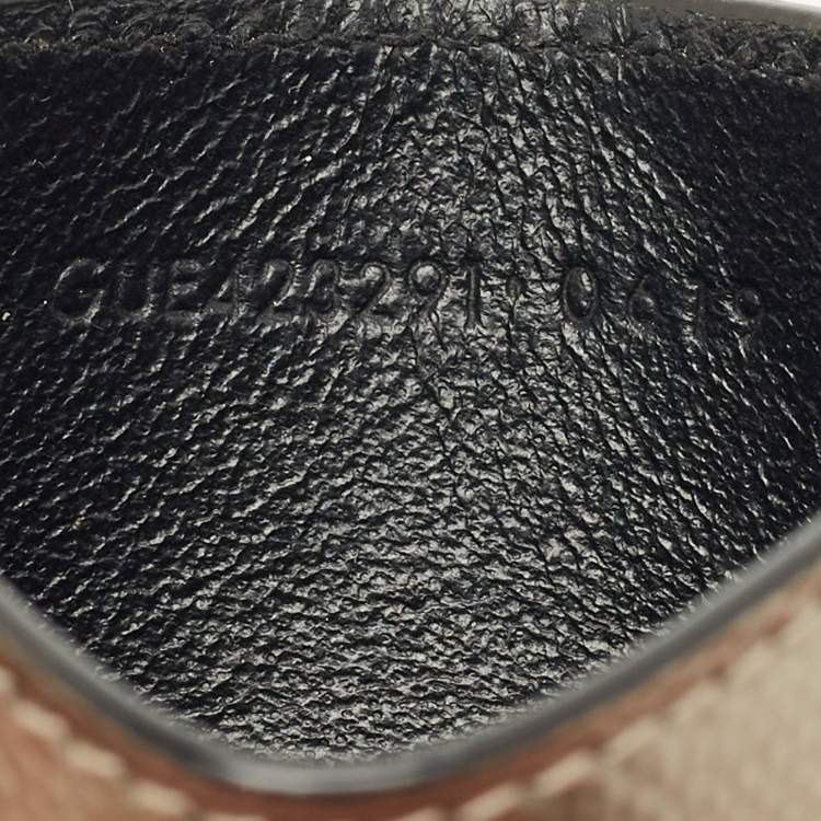 Pre Owned Saint Laurent Metallic Matelassé Leather Monogram Card Holder