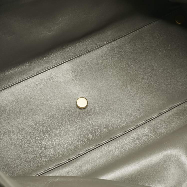 Pre Owned Saint Laurent Grey Suede and Leather Suede Reversible Shopper Tote