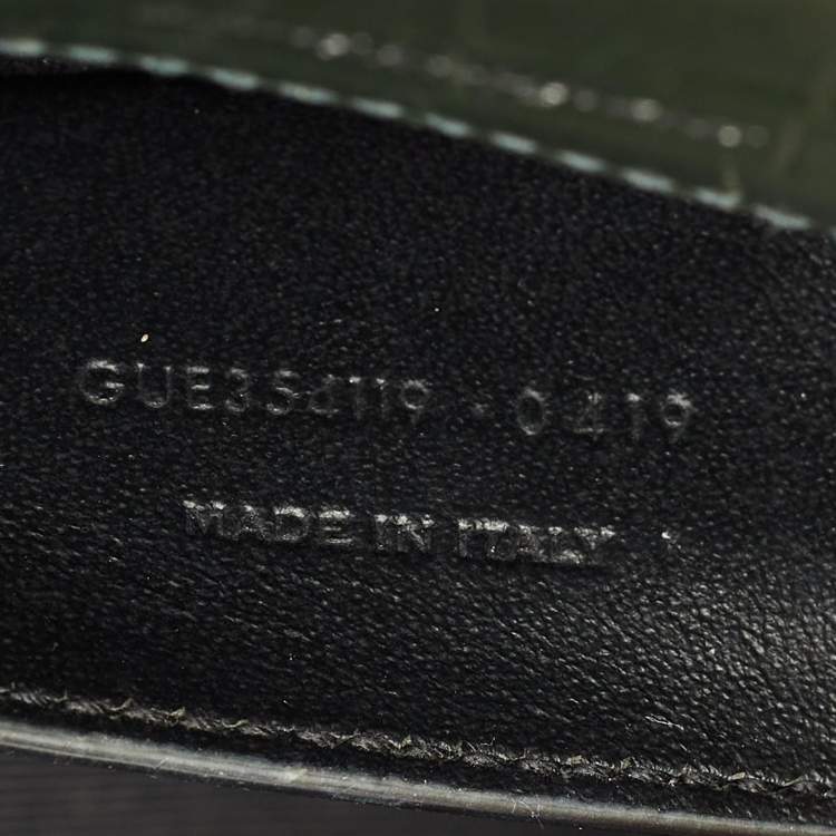 Pre Owned Saint Laurent Green Croc Leather Medium Kate Tassel Chain Shoulder Bag