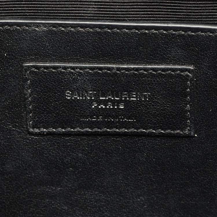 Pre Owned Saint Laurent Green Croc Leather Medium Kate Tassel Chain Shoulder Bag