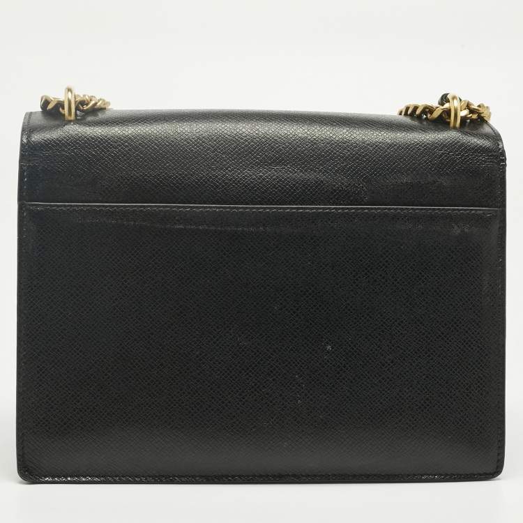 Pre Owned Saint Laurent Black Leather Medium Sunset Shoulder Bag