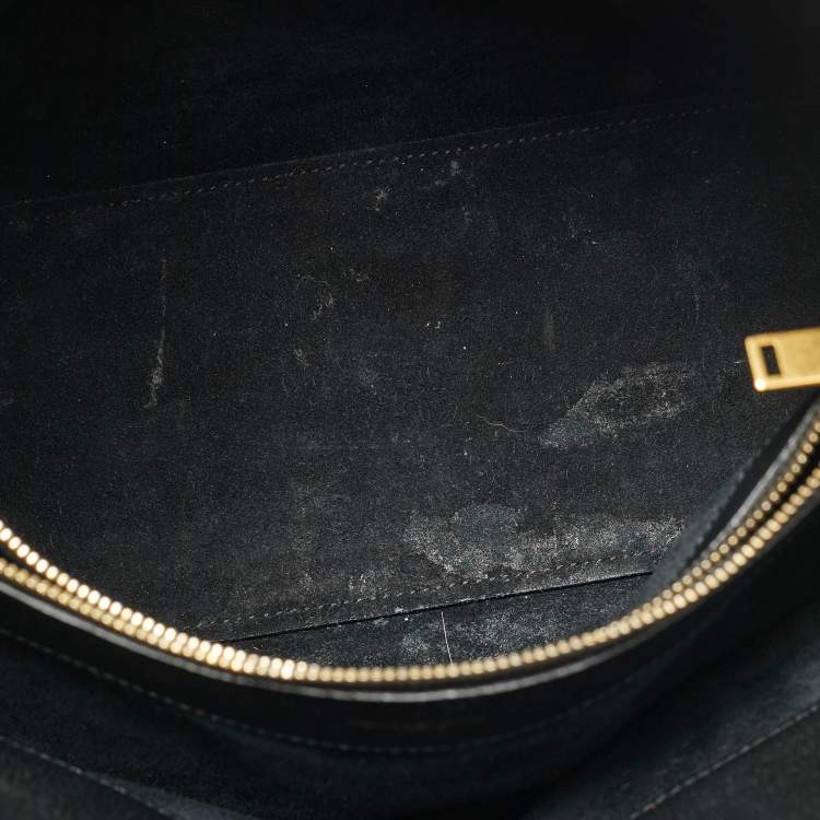 Pre Owned Saint Laurent Black Supple Leather Small Classic Sac De Jour Tote