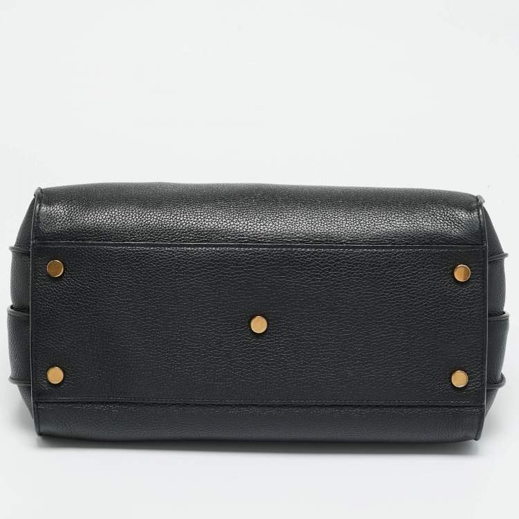 Pre Owned Saint Laurent Black Supple Leather Small Classic Sac De Jour Tote