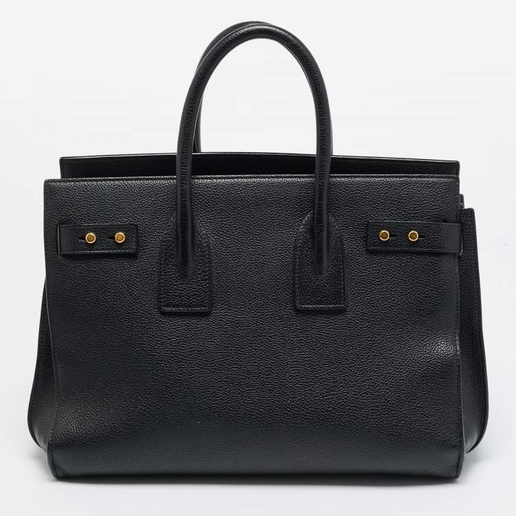 Pre Owned Saint Laurent Black Supple Leather Small Classic Sac De Jour Tote
