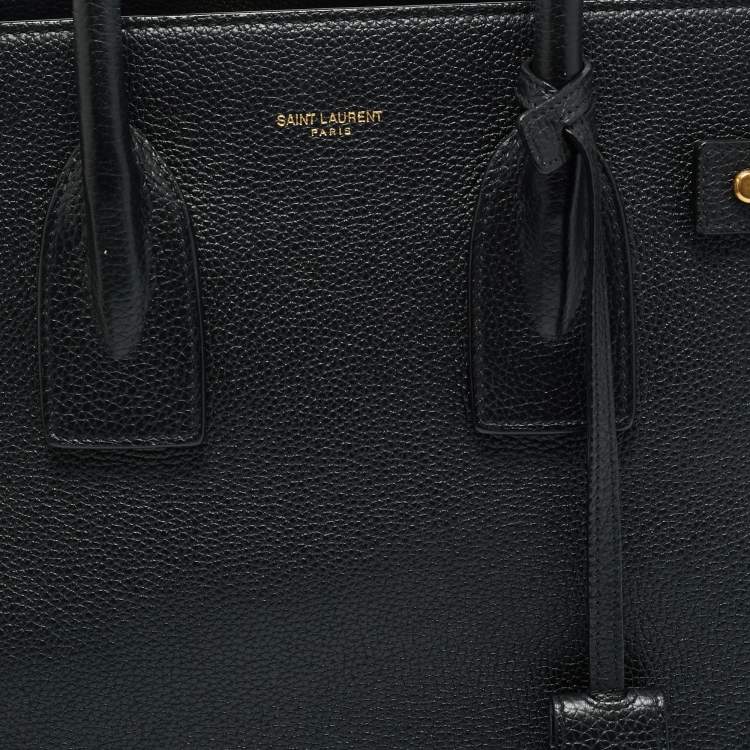 Pre Owned Saint Laurent Black Supple Leather Small Classic Sac De Jour Tote