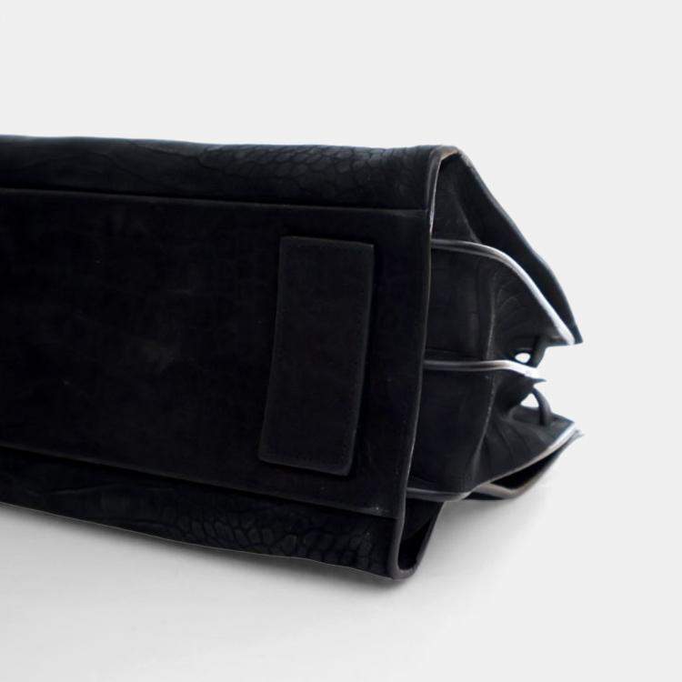 Pre Owned Saint Laurent Small Embossed Crocodile Nubuck Sac De Jour