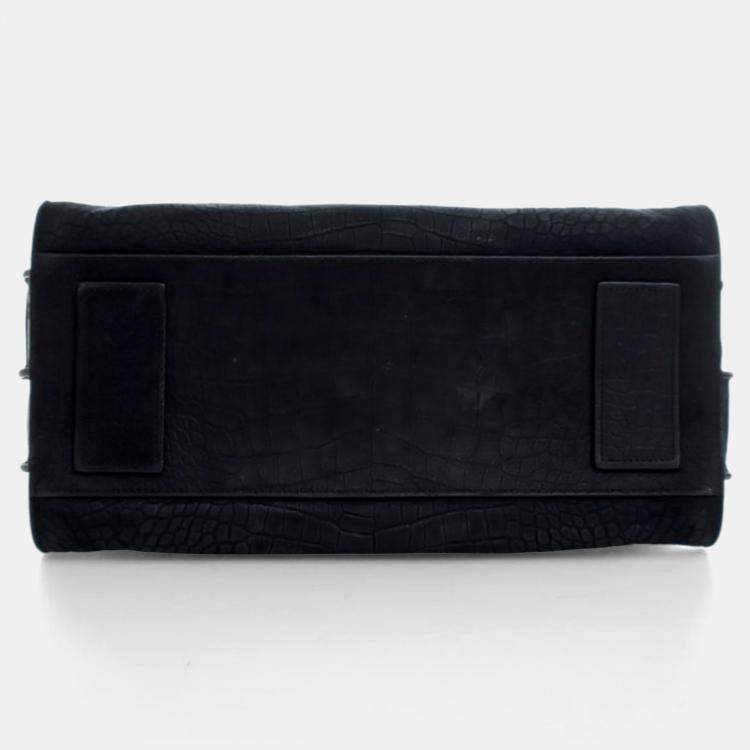 Pre Owned Saint Laurent Small Embossed Crocodile Nubuck Sac De Jour