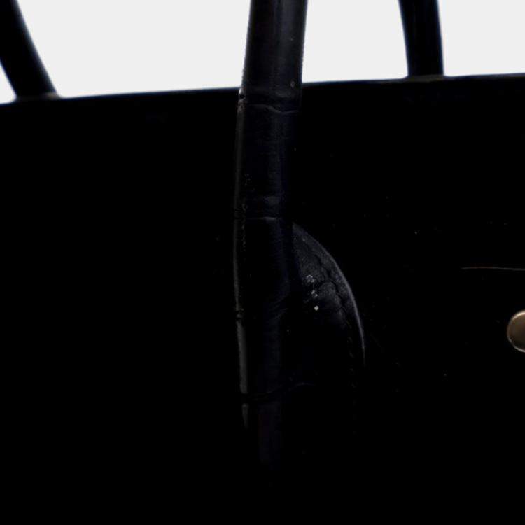 Pre Owned Saint Laurent Small Embossed Crocodile Nubuck Sac De Jour