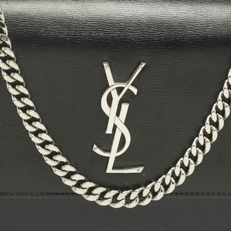 Pre Owned Saint Laurent Black Leather Medium Sunset Shoulder Bag