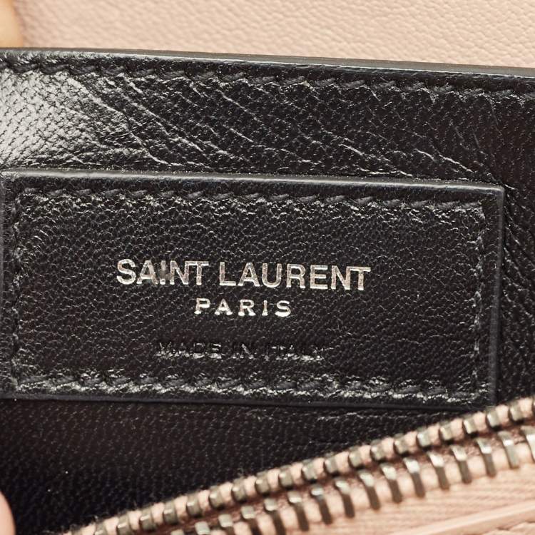 Pre Owned Saint Laurent Rose Poudre Matelassé Leather Medium College Top Handle Bag