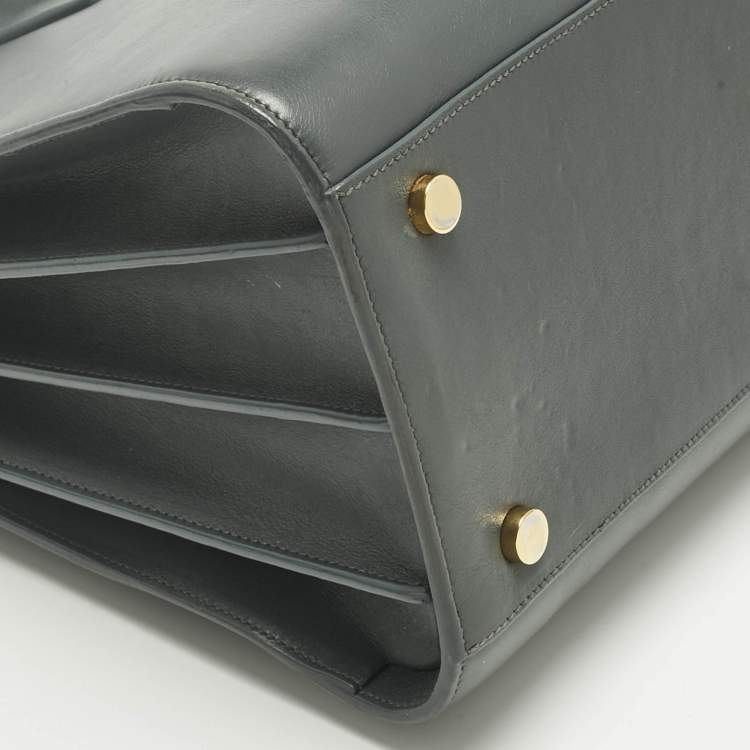 Pre Owned Saint Laurent Dark Grey Leather Small Classic Sac De Jour Tote