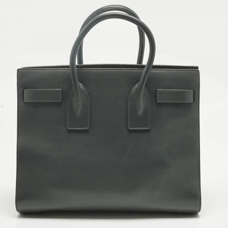 Pre Owned Saint Laurent Dark Grey Leather Small Classic Sac De Jour Tote