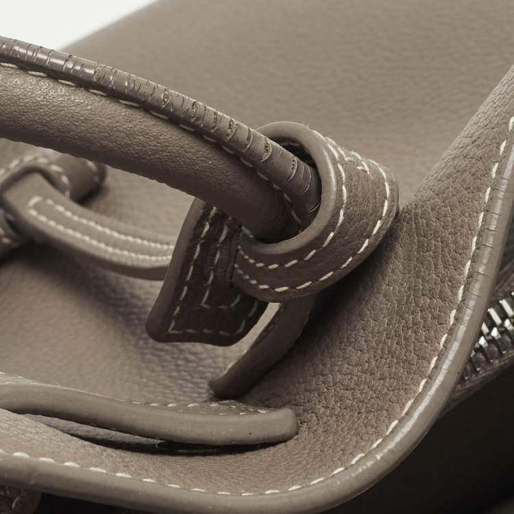 Pre Owned Saint Laurent Dark Beige Leather Baby Classic Sac De Jour Tote