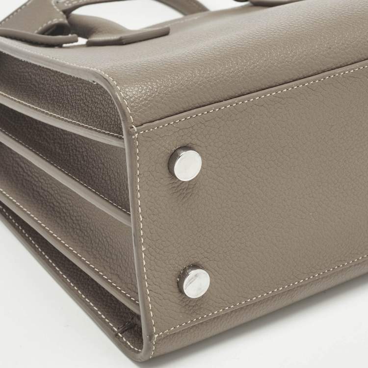 Pre Owned Saint Laurent Dark Beige Leather Baby Classic Sac De Jour Tote