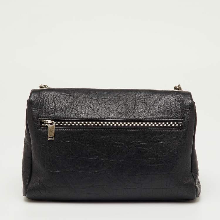 Pre Owned Saint Laurent Black Leather Niki Medium Flap Shoulder Bag