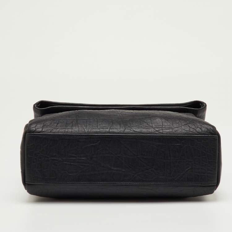 Pre Owned Saint Laurent Black Leather Niki Medium Flap Shoulder Bag