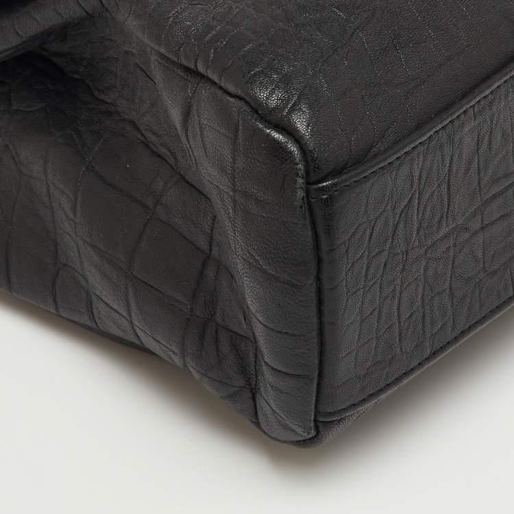 Pre Owned Saint Laurent Black Leather Niki Medium Flap Shoulder Bag