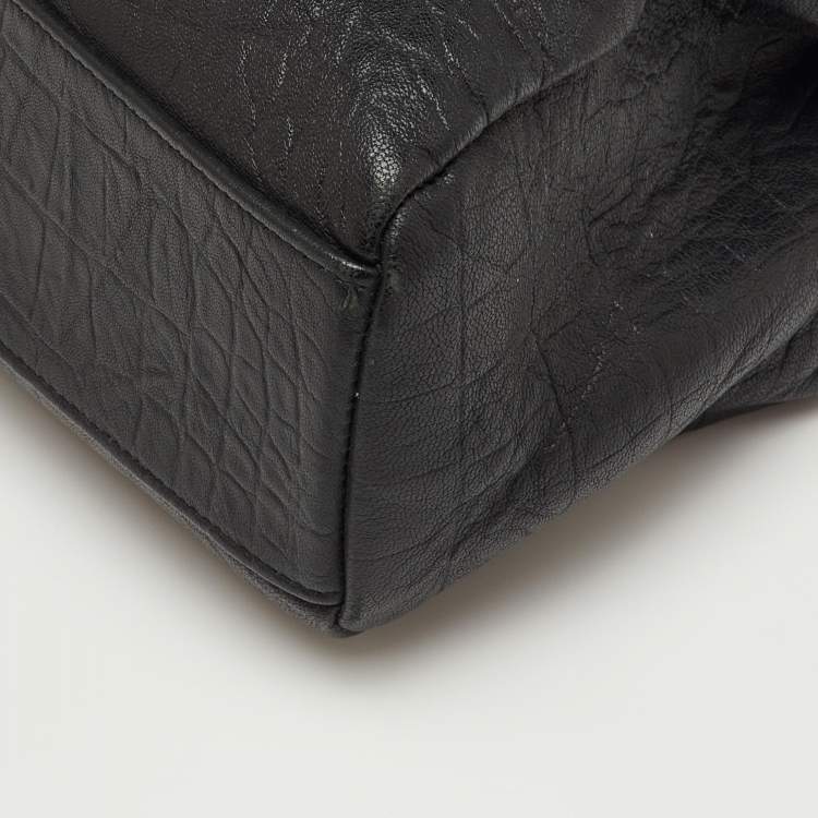 Pre Owned Saint Laurent Black Leather Niki Medium Flap Shoulder Bag