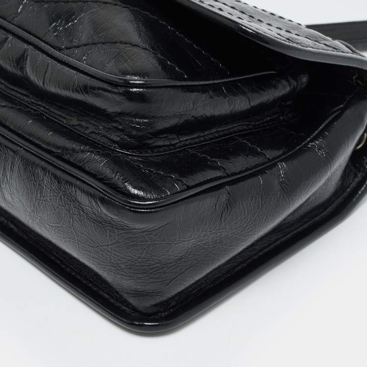 Pre Owned Saint Laurent Black Matelassé Leather Baby Niki Chain Shoulder Bag