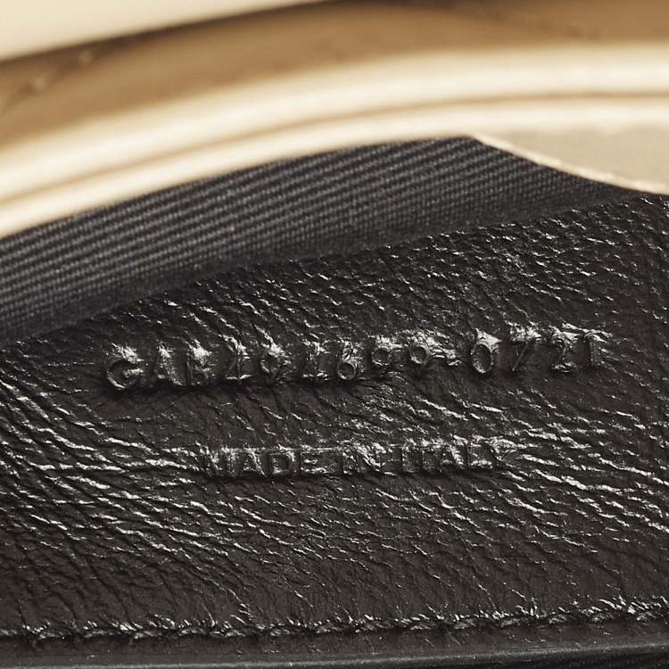 Pre Owned Saint Laurent Beige Matelassé Leather Small Loulou Shoulder Bag