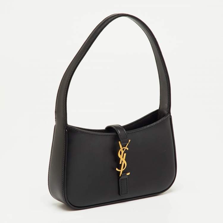 Pre Owned Saint Laurent Black Leather Mini LE 5 À 7 Shoulder Bag