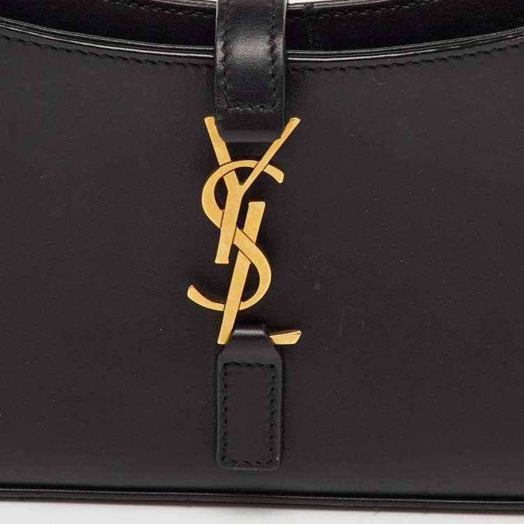 Pre Owned Saint Laurent Black Leather Mini LE 5 À 7 Shoulder Bag