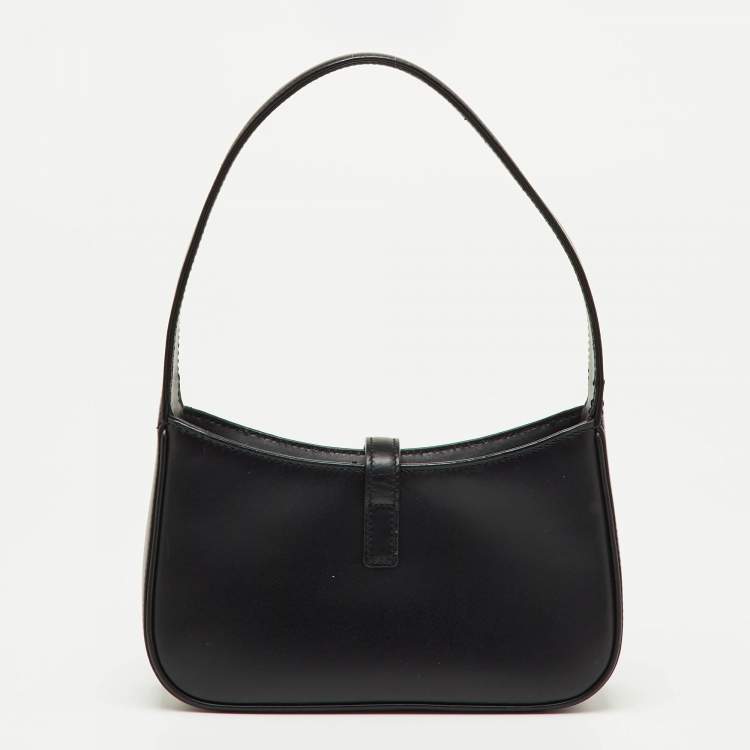 Pre Owned Saint Laurent Black Leather Mini LE 5 À 7 Shoulder Bag