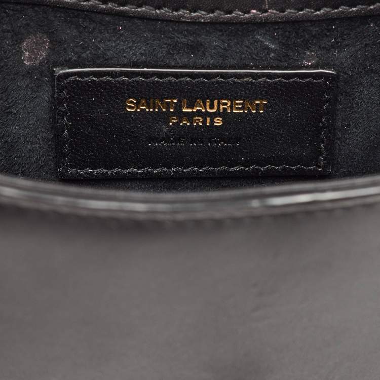 Pre Owned Saint Laurent Black Leather Mini LE 5 À 7 Shoulder Bag