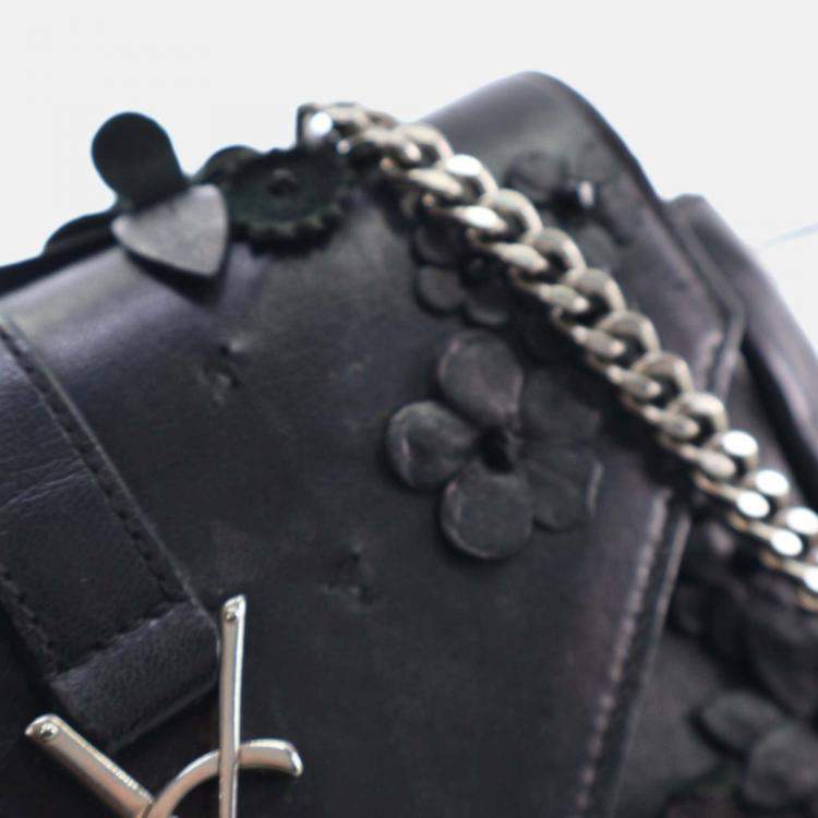 Pre Owned Saint Laurent Baby Lambskin/Beads Monogram Matelasse Classic Bag