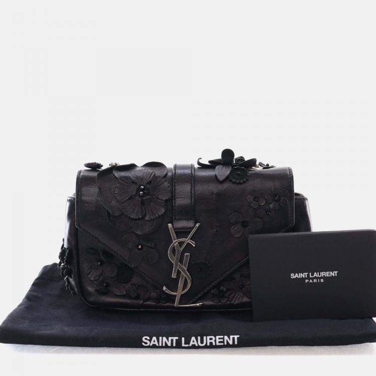 Pre Owned Saint Laurent Baby Lambskin/Beads Monogram Matelasse Classic Bag