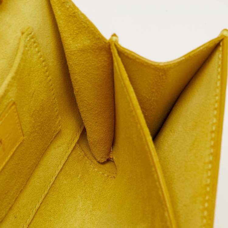 Pre Owned Saint Laurent Yellow Leather Mini Chyc Chain Crossbody Bag