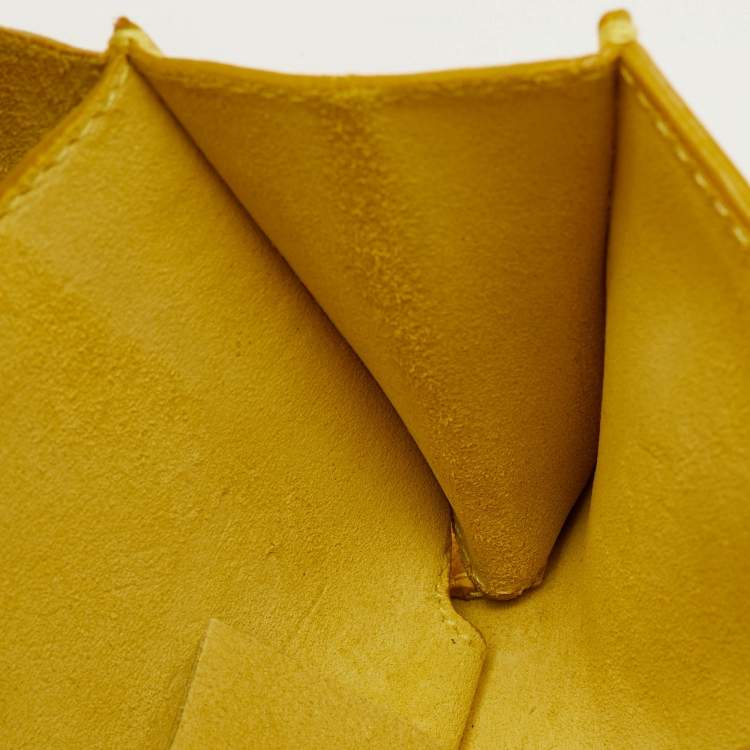 Pre Owned Saint Laurent Yellow Leather Mini Chyc Chain Crossbody Bag