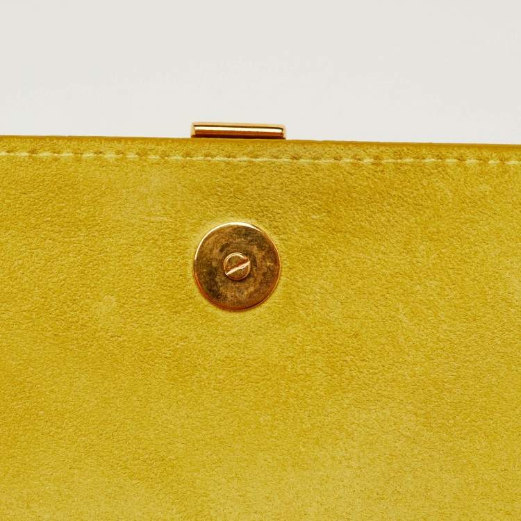 Pre Owned Saint Laurent Yellow Leather Mini Chyc Chain Crossbody Bag