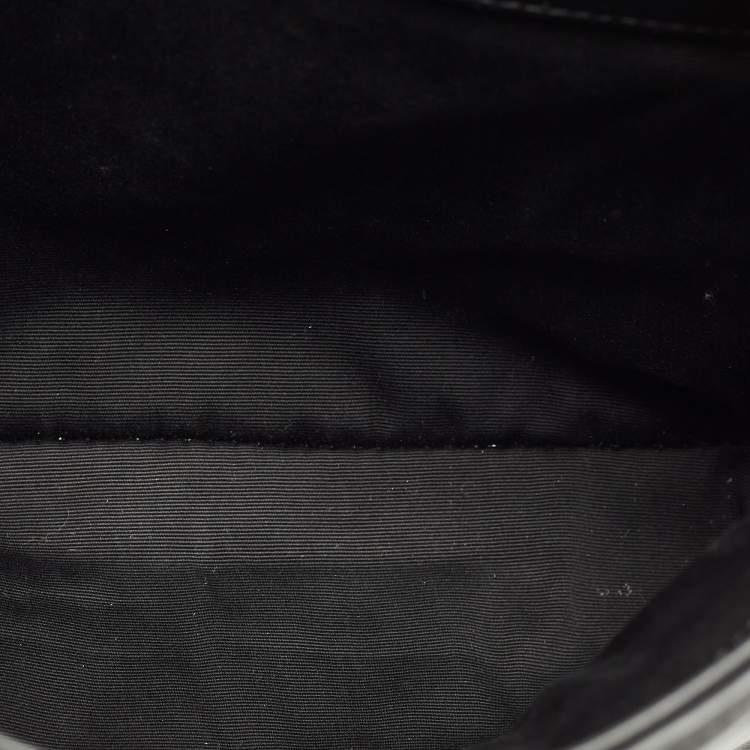 Pre Owned Saint Laurent Black Matelassé Leather Medium Loulou Shoulder Bag