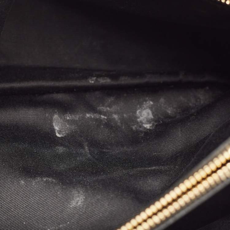 Pre Owned Saint Laurent Black Matelassé Leather Medium Loulou Shoulder Bag