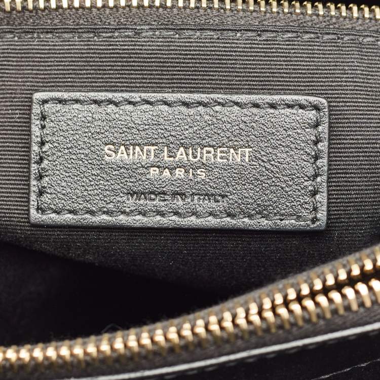 Pre Owned Saint Laurent Black Matelassé Leather Medium Loulou Shoulder Bag