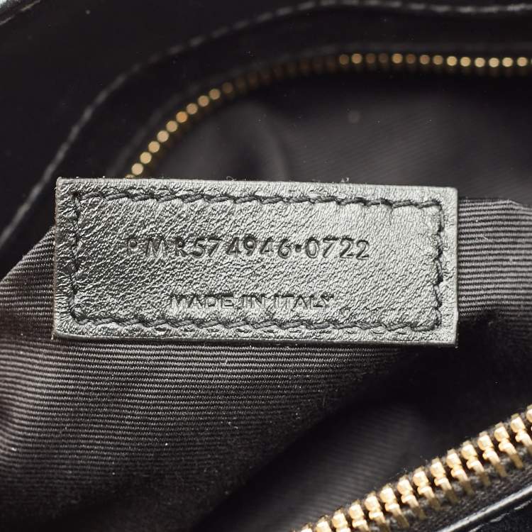 Pre Owned Saint Laurent Black Matelassé Leather Medium Loulou Shoulder Bag