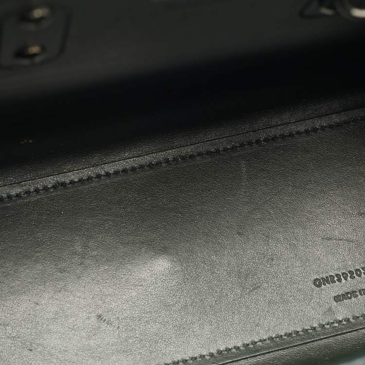 Pre Owned Saint Laurent Classic Sac De Jour Nano Dark Green Croc Embossed Leather Tote