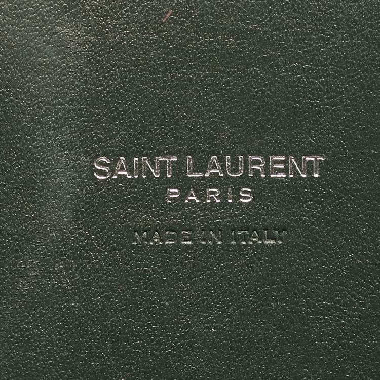 Pre Owned Saint Laurent Classic Sac De Jour Nano Dark Green Croc Embossed Leather Tote