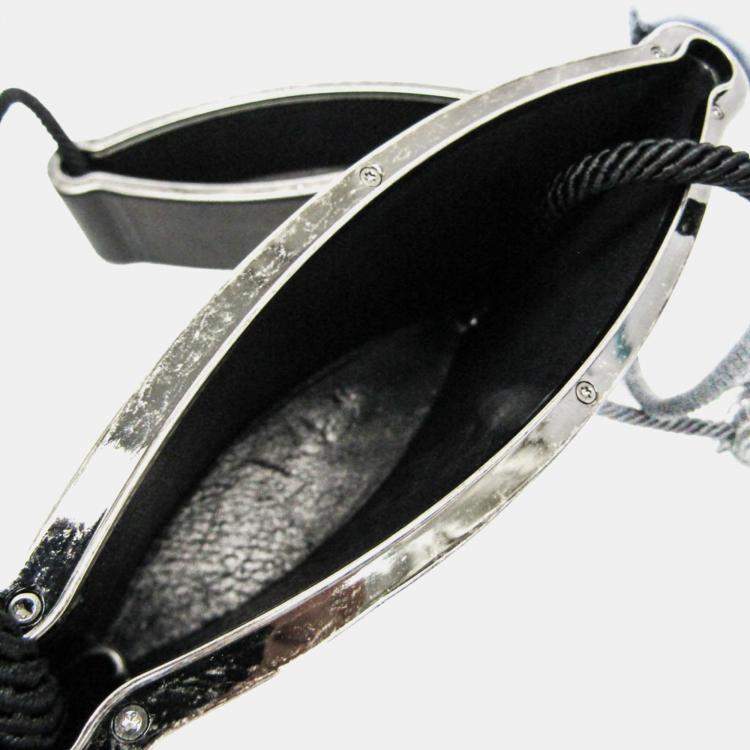 Pre Owned Yves Saint Laurent Opium Leather Shoulder Bag Black