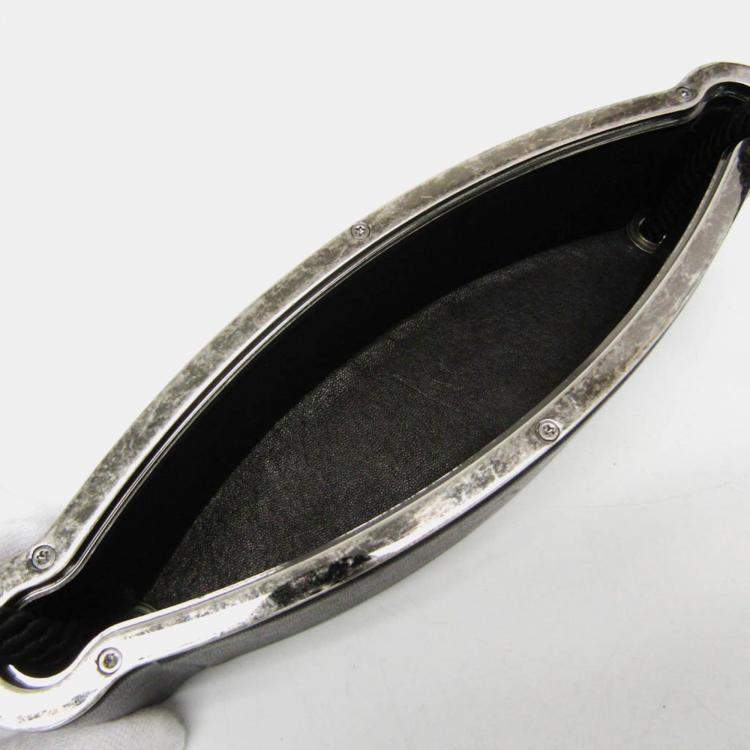 Pre Owned Yves Saint Laurent Opium Leather Shoulder Bag Black