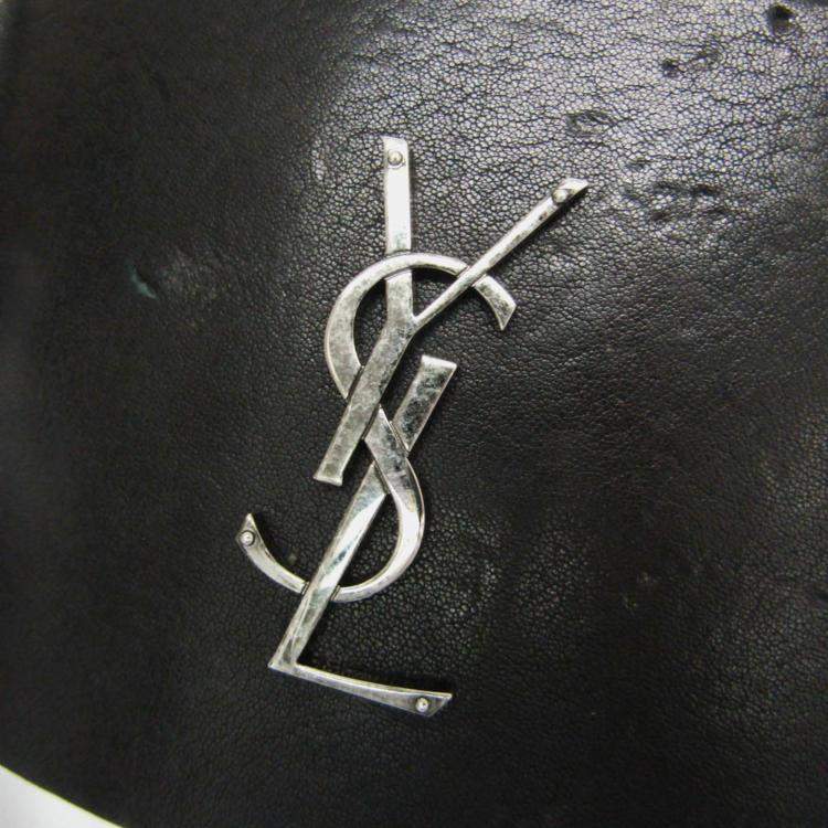 Pre Owned Yves Saint Laurent Opium Leather Shoulder Bag Black