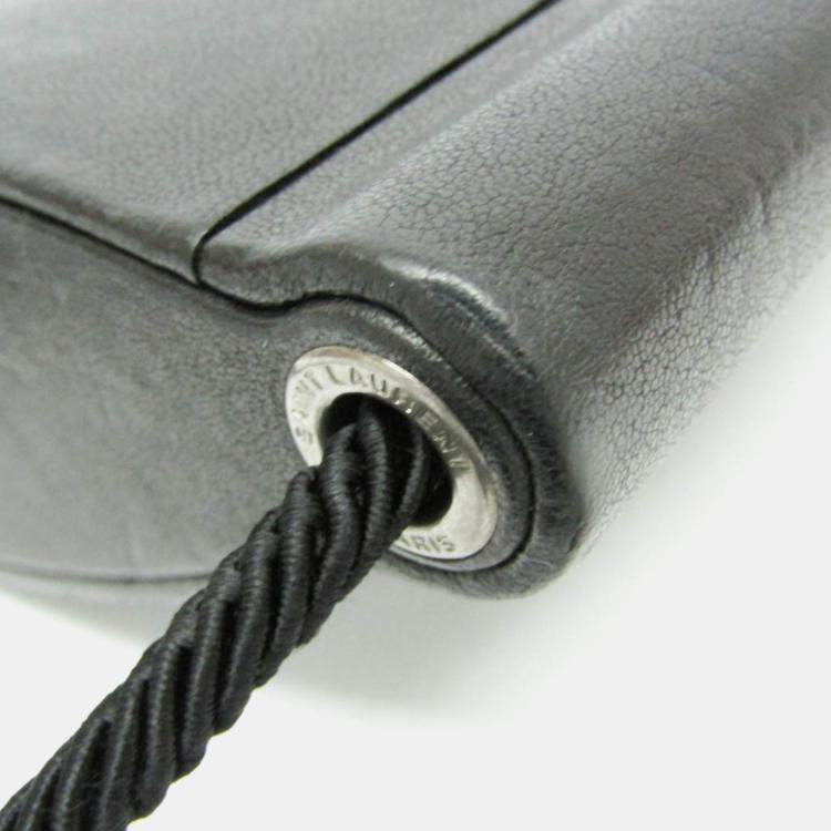 Pre Owned Yves Saint Laurent Opium Leather Shoulder Bag Black