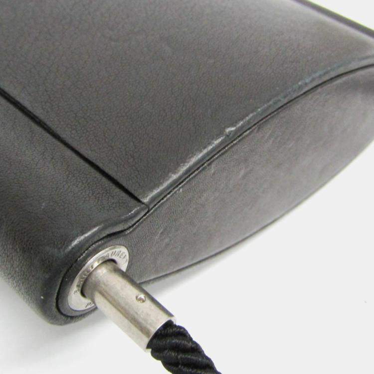 Pre Owned Yves Saint Laurent Opium Leather Shoulder Bag Black