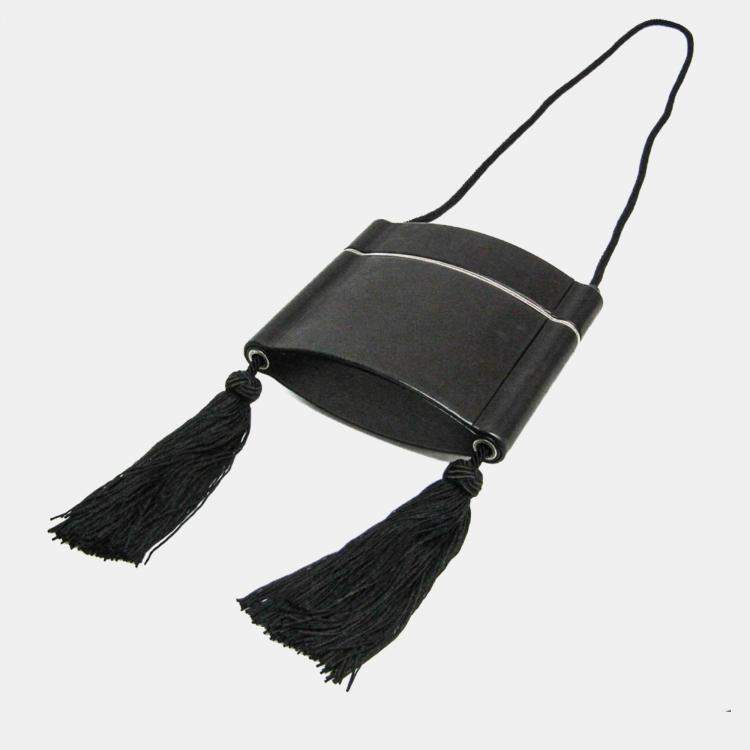 Pre Owned Yves Saint Laurent Opium Leather Shoulder Bag Black