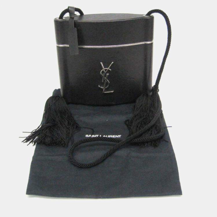 Pre Owned Yves Saint Laurent Opium Leather Shoulder Bag Black