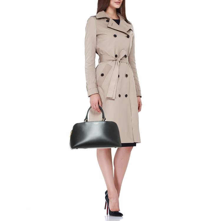 Pre Owned Saint Laurent Sac De Jour Duffle Small Black Leather Satchel