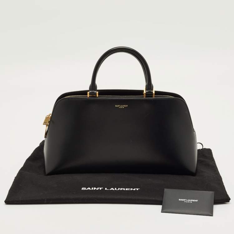 Pre Owned Saint Laurent Sac De Jour Duffle Small Black Leather Satchel